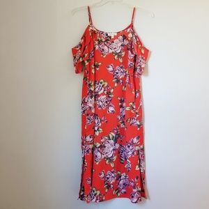 Monteau Los Angeles Floral Cold Shoulder Dress